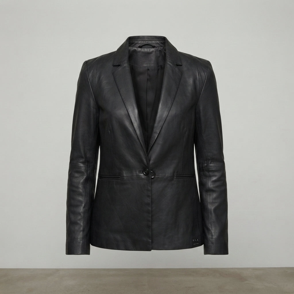 Women's Slim-Fit Leather Blazer