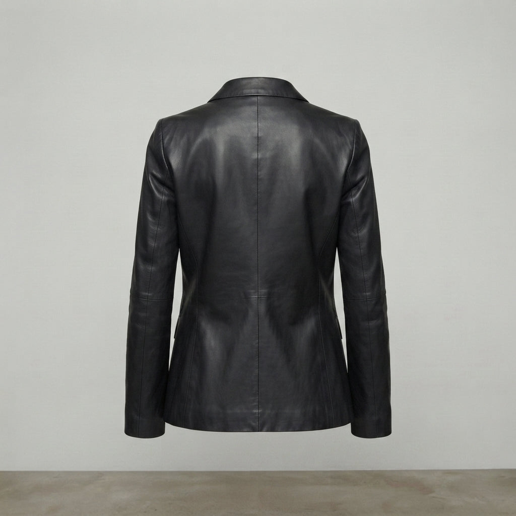 Women's Slim-Fit Leather Blazer