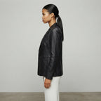 Women's Slim-Fit Leather Blazer