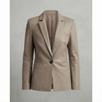Women's Tailored Leather Blazer Jacket