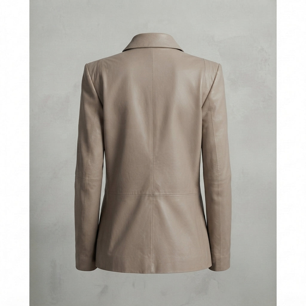 Women's Tailored Leather Blazer Jacket