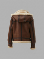 Women's Brown Shearling Aviator Jacket
