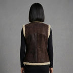 Women's Two-Tone Shearling Leather Vest
