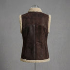 Women's Two-Tone Shearling Leather Vest