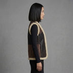 Women's Two-Tone Shearling Leather Vest
