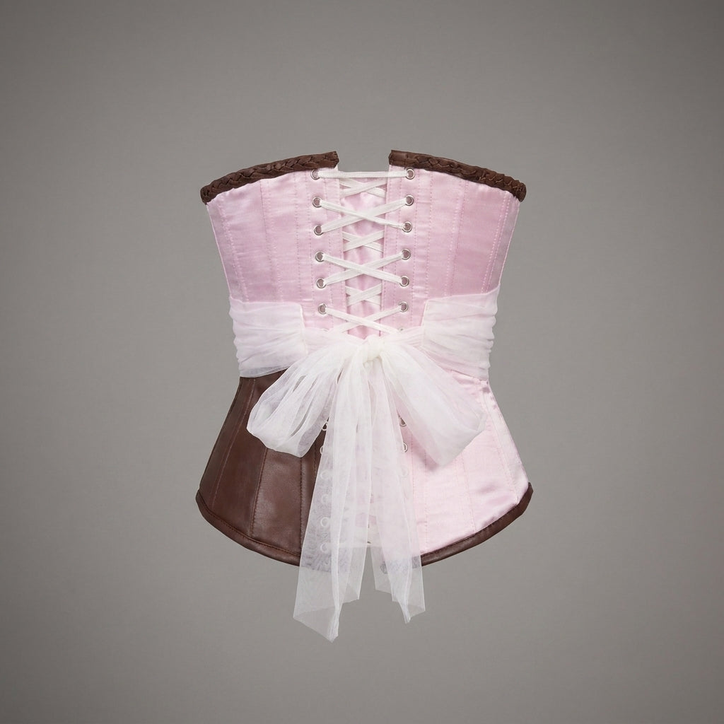 Blush & Tan Leather Corset