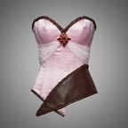 Blush & Tan Leather Corset