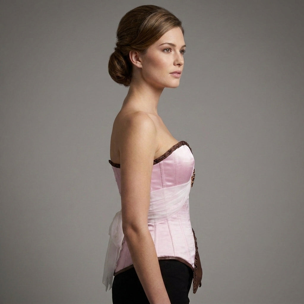 Blush & Tan Leather Corset