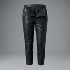 Women's Black Leather Cropped Pants