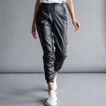 Women's Black Leather Jogger Pants