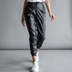 Women's Black Leather Jogger Pants