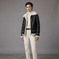 Women's Black Shearling Aviator Jacket