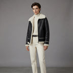 Women's Black Shearling Aviator Jacket