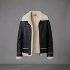 Women's Black Shearling Aviator Jacket