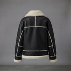 Women's Black Shearling Aviator Jacket