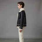 Women's Black Shearling Aviator Jacket