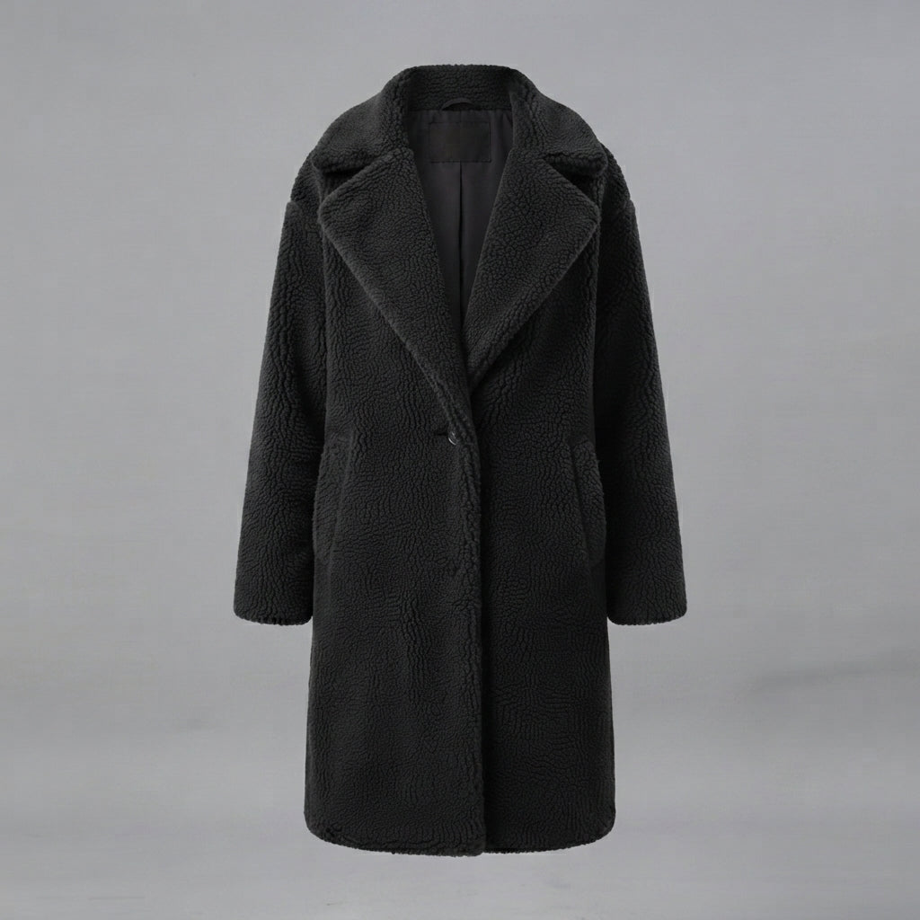 Women's Black Teddy Bear Fur Coat