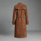Women's Suede Trench Coat | Double-Breasted Brown Outerwear