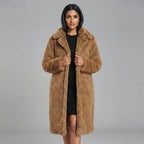Women's Camel Long Fur Coat