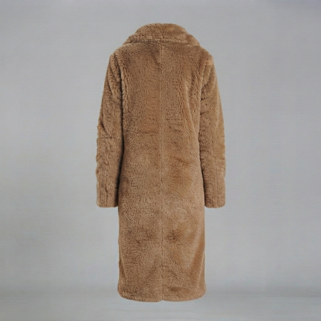 Women's Camel Long Fur Coat