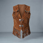 Women's Fringed Suede Western Vest