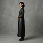 Women's Single-Breasted Genuine Leather Trench Coat