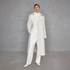 Women's Off-White Leather Long Trench Coat