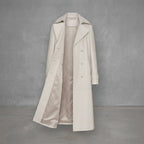 Women's Off-White Leather Long Trench Coat