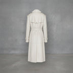 Women's Off-White Leather Long Trench Coat