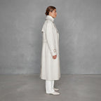Women's Off-White Leather Long Trench Coat