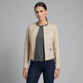 Women's Beige Quilted Leather Jacket