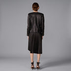 Women's Black Quilted Leather Biker Jacket