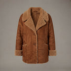 Women's Tan Suede Shearling Coat
