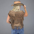 Women's Western Suede Fringe Vest