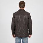 Men's Dark Brown Lambskin Leather Sport Coat