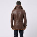 Men's Brown Double-Breasted Sheepskin Shearling Coat