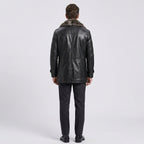 Men's Black Genuine Sheepskin Leather Jacket