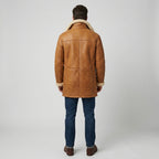 Men's Brown Classic Sheepskin Leather Coat