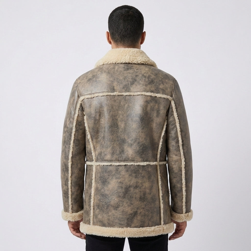 Men's Brown Sheepskin B3 Bomber Coat