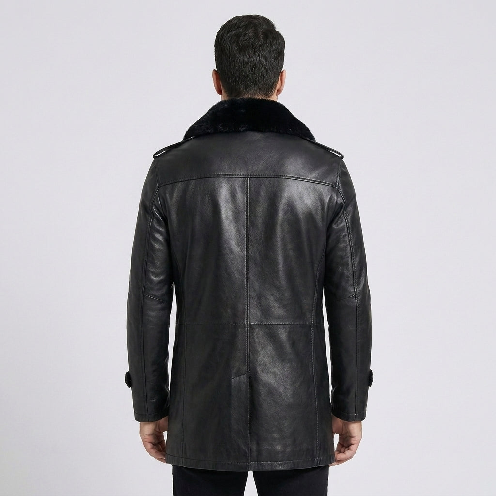Men's Black Sheepskin Leather Jacket