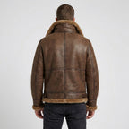 Men's Brown B3 Bomber Sheepskin Leather Jacket