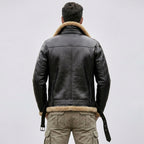 Men's Black Shearling Leather Jacket