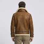 Men's Sheepskin Shearling Bomber Jacket