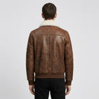 Men's Brown Leather Shearling Jacket – Premium Winter Jacket