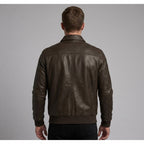 Men's Dark Brown Leather Bomber Jacket – Classic Heritage Flight Style