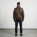 Men's Distressed Brown A-2 Leather Flight Jacket