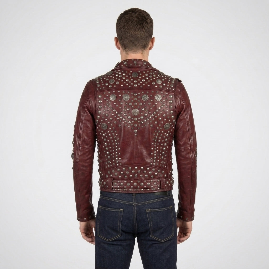 Men's Genuine Leather Biker Jacket – Classic Motorcycle Riding Jacket