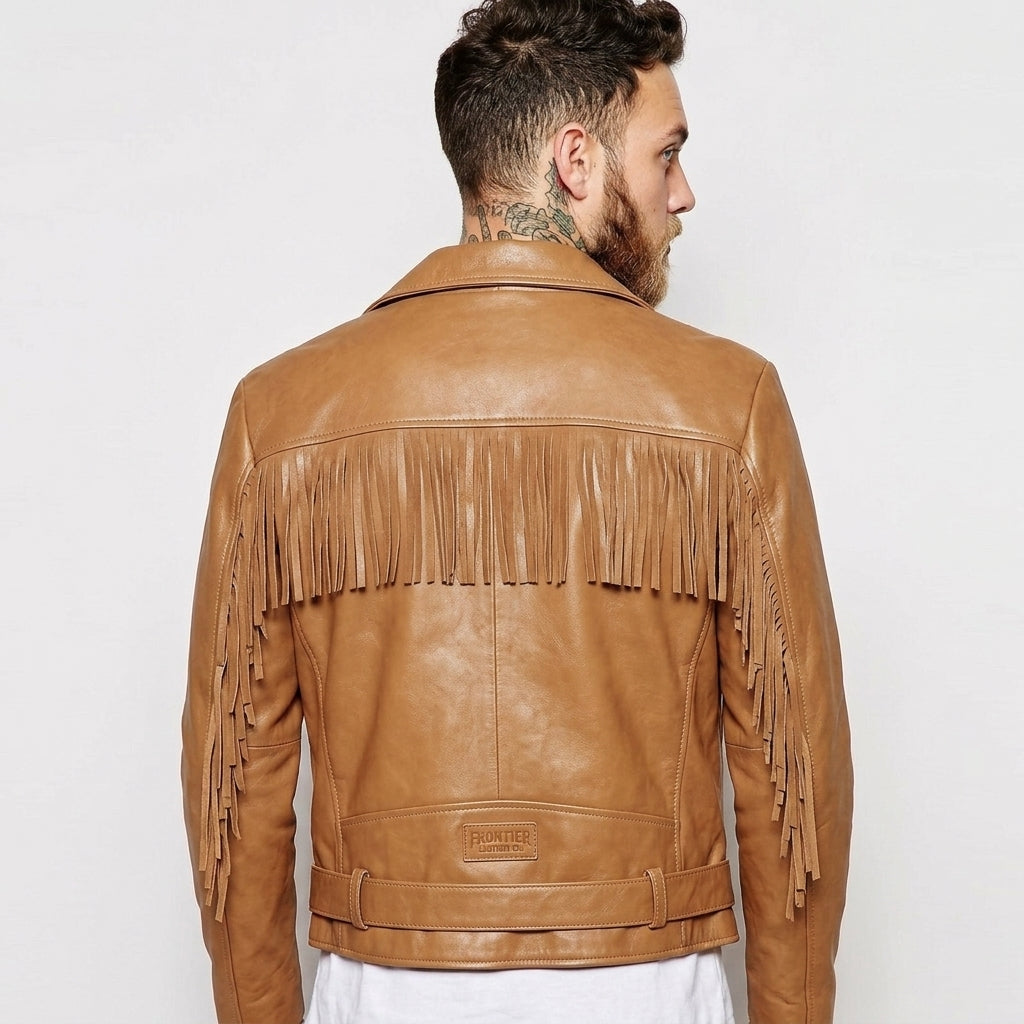 Men's Vintage Brown Leather Biker Jacket – Retro Motorcycle Jacket