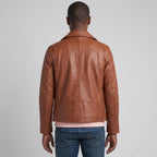Men's Black Leather Cafe Racer Jacket – Classic Moto Riding Jacket