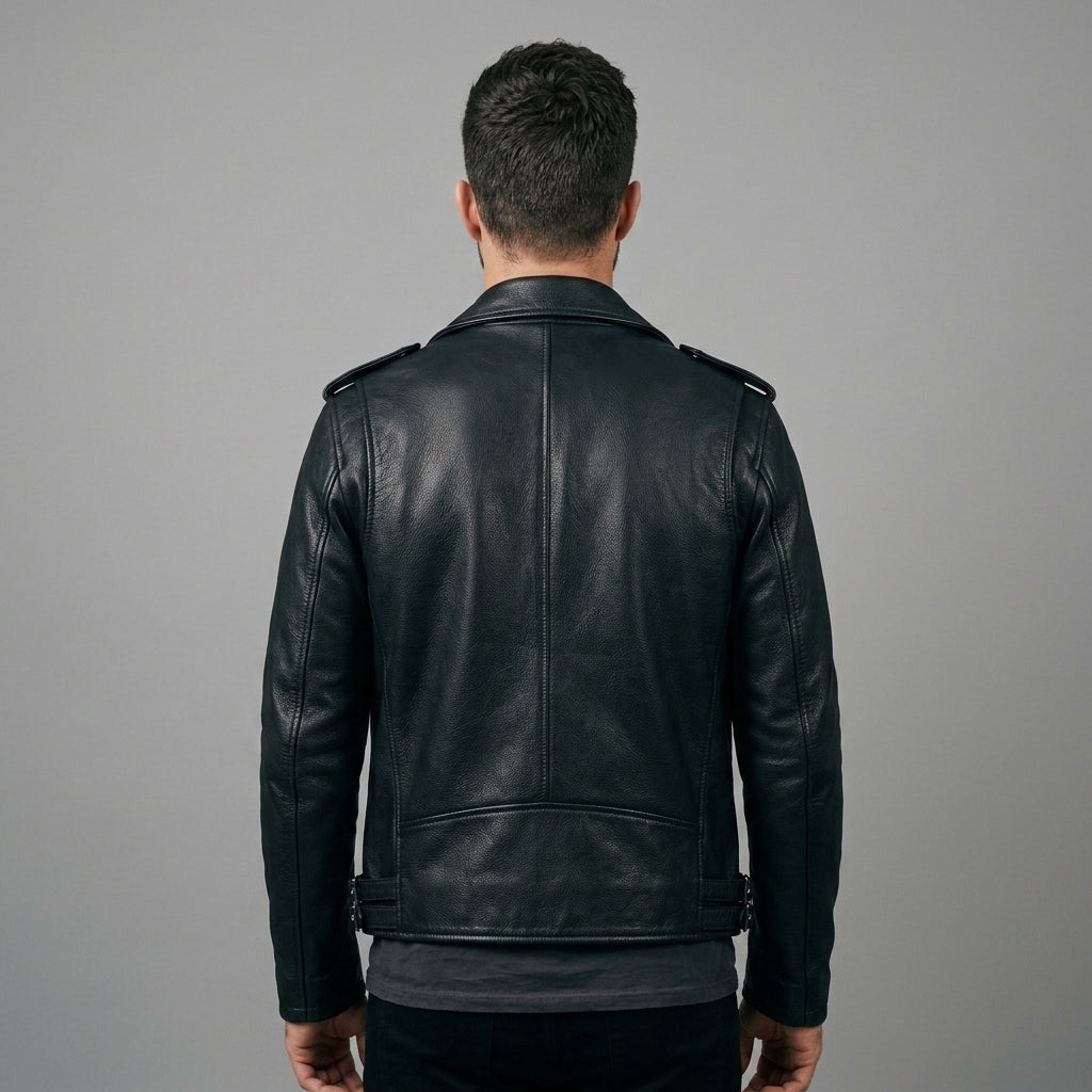 Men's Vintage Leather Jacket – Rugged Motorcycle Rider Style